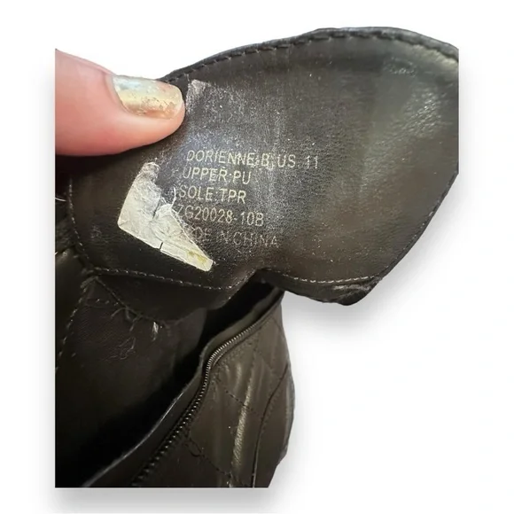 Women’s 11 Bebe Black Dorienne Studded Quilted Lace Up Combat Boot - Picture 8 of 16